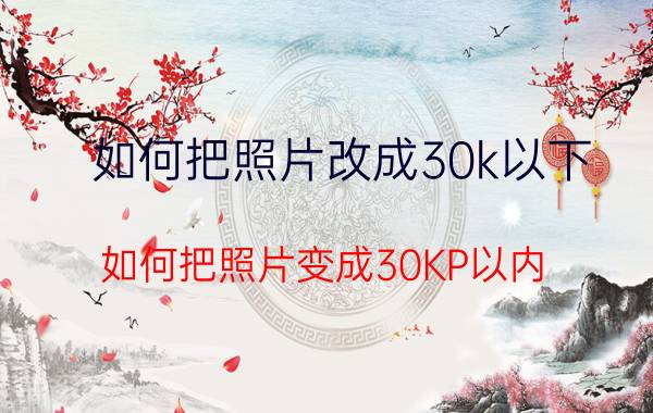 如何把照片改成30k以下 如何把照片变成30KP以内？